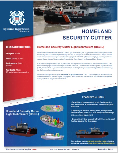 Homeland Security Cutter - Icebreakers fact sheet